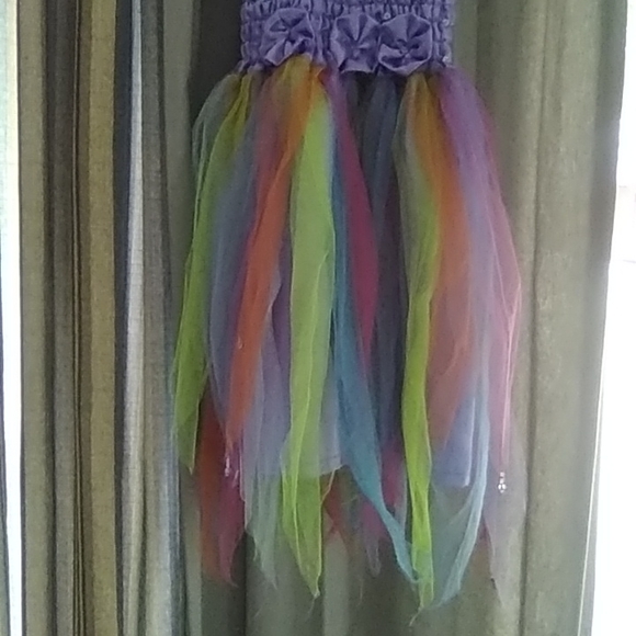 Girls fancy rainbow fairy dress size xl handmade - Picture 3 of 6